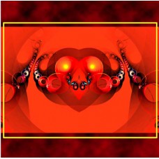 FRACTAL ART DESIGN GREETING CARD Chained Heart